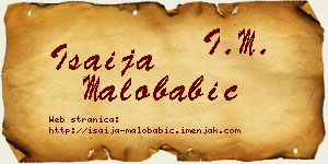 Isaija Malobabić vizit kartica